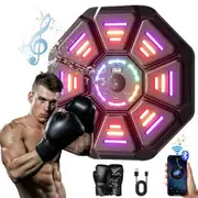 Music Boxing Machine, Boxing Machine Wall Mounted with Boxing Gloves Have 10 Modes and 9 Speeds Adjustable,Smart Bluetooth Boxing Machine for Men Women