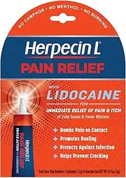 [Herpecin-L] Pain Relief Treatment for Cold Sores and Fever Blisters, with Lidocaine, numbs Pain and Itch, Protects Against Infection, 0.15 oz