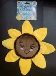 Bow Wow Pet 11" Squeaky Sunflower Dog Toy w/Full Body Squeaker & Crinkle New