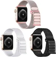 Witzon for Apple Watch Band 38mm 40mm 41mm 42mm 44mm 46mm 45mm 49mm Women Men, Soft Adjustable Braided Solo Loop Breathable Nylon Sport Bands for Apple Watch Ultra 2 SE iWatch Series 10 9 8 7 6 5 4 3