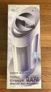 Sharper Image Ionic Breeze Quadra Electrostatic Air Cleaner SI697 Grey 19" NEW