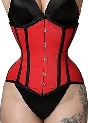 [Corsets Island] Women's Underbust Corset Waist Trainer Curvy Steel Boned Twill Cotton Corset
