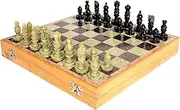 StonKraft 12x12 Stone Wooden Chess Game Board Set + Hand Crafted Pawns
