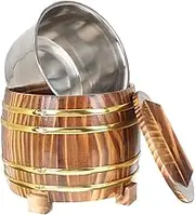 Ciieeo 1 Set Wooden Rice Steaming Bucket with Inner Liner Compact Lightweight Rice Storage Container for Kitchen Organization
