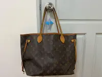 在飛比找Yahoo!奇摩拍賣優惠-LV M40156 Neverfull 縮口肩揹購物包(中)