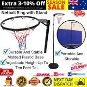 Netball Ring with Stand Portable Pole Height Adjustable Goal Hoop Netball System