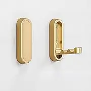 Brushed Gold Foldable Towel Hooks for Bathroom,Wall Hooks for Hanging Heavy Duty Coat Robe Purse Hooks, Foldable Hooks Storage Solution for Bathroom,Closet,Entryway,Pool and Kitchen (2, Brushed Gold)