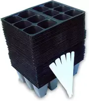 Seedling Starter Trays, 720 Cells (120 Trays, 6 Cells per Tray)