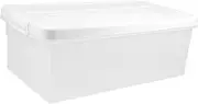 IMIKEYA Box Book Organizer with Lid Multi Purpose Plastic Storage Box for Desktop for Books Snacks Miscellaneous Items Partitions Stylish Design Ample Capacity