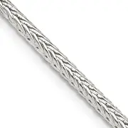 30 Inch Sterling Silver 2.5mm Diamond-Cut Round Franco Chain