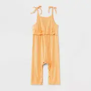 Grayson Mini Infant Girl's Ribbed Jumpsuit Orange 3 - 6 Months NEW