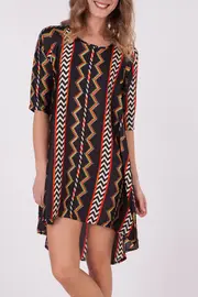 Aztec Tee Dress--IND-9930-04