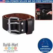 2-Pack 2" Wide Heavy Duty Leather Tool Belt – Top Grain for Handyman, Constructi