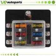 6-Way Automotive Blade Fuse Holder Box Block With 12PCS Free Fuses ATC/ATO Kit