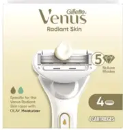 Gillette Venus Radiant Skin Women razor blade refills, 2 pks, 4 per pk. 8 cart.