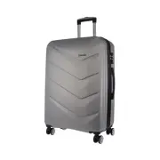 Pierre Cardin Hard Shell 4 Wheel Suitcase - Large - Silver - Expandable