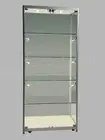 Glass Display Cabinet Case Counter Top LED light option - Silver