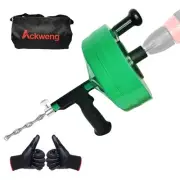 Drain Snake 50 Ft, Plumbing Snake for Sink with Drill Attachment, Snake Drain...