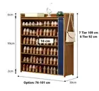 Hallway Wooden Shoe Rack Organizer Slide Curtain Boot Shoe Cabinet Storage Shelf