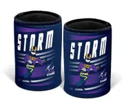 NRL Retro Stubby Can Cooler - Melbourne Storm - Drink - Rubber Base