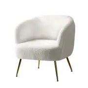 Casey Sherpa Accent Armchair - White