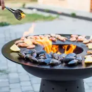 Fire pit with BBQ griddle plate, Frying Surface, Fire pit table, Outdoor grill