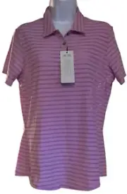 Adidas Golf Shirt Womens Large Polo Climate Cool Short Sleeve Logo See Pic New