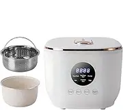3l Low Sugar Rice Cooker, Smart Rice Cooker, with Stainless Steel Steamer Basket 24hr Delay Timer, 8hr Keep Warm, Touch Button Easy to Clean