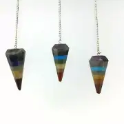 One (1) Bonded Point Chakra Stone Pendulum Metaphysical Crystal Healing