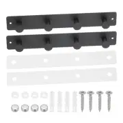 Coat Rack Wall Mount, 2 Pcs 11" Metal Round Wall Hooks Rail with 4 Hooks, Black