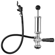 Keg Party Pump, D System 4 inch Chrome Beer Keg Pump with Beer Faucet, for American Beer Kegs, Molson, Busch, Miller as shown