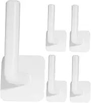 Wall Hook 5pcs Nail- Wall Hooks Small Wall Hooks Adhesive Hooks for Towel Bathroom Hooks Sticky Hooks Sticky Wall Hooks Wall Hanger Key Hooks Plastic Round White Wall Hanging