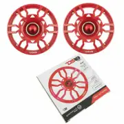 2x 6.5" Red Speaker Grill Cover / Built In Bullet Tweeter RGB LED Pro Audio