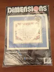 “LOVE IS PATIENT” Dimensions Stamped Cross Stitch Kit #3148 - Open Package