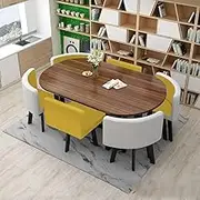 Office Reception Dining Table Set for 6,Kitchen Conference Table and 6 Chairs, 7 Piece Reception Meeting Table Set(6)