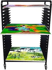 Art Drying Rack,20 Shelves Canvas Rack Art Storage with Casters,Suitable for Home and Art School Oil Painting Drying Rack