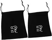 CANIGHT 2pcs Large Capacity Hair Dryer Holder Bag Drawstring Pouch for Home Travel
