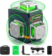 CIGMAN Laser Level Self Leveling 3x360° 3D Green Cross Line Rechargeable