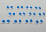 12 pair VTG Zims 12mm Oval Blue Paste-On Plastic Eyes Amigurumi Craft Doll
