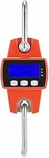 FUYGRCJ Mini Crane Scale Digital Crane Scale 500kg/0.1kg 20mm LCD Heavy Duty Hanging Hook Scale with Aluminum Case Handheld Portable Crane Scale with Hook for Farm Hunting Fishing Outdoor(Orange)