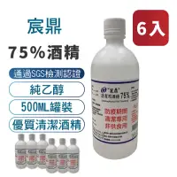 在飛比找momo購物網優惠-【宸鼎】75%防疫酒精6入組(500ML/入)