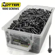 (Box of 1000) - Otter Industrial Timber & Metal Screws - Zip-Fixx Roofing Screws (Size 6.2x50mm) Class 4 -