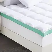 Luxton 1500GSM Bamboo Mattress Topper AirFresh King Single Size 10CM Gusset High Loft Mattress Topper Fully Fitted deep Pocket (King Single Size)