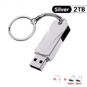 2TB Flash Drive USB 3.0 High-Speed Thumb Drive with Type-C and micro Adapter
