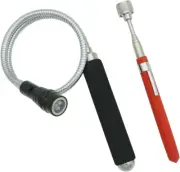 Magnetic Pickup Tool Set 10LB Extendable Flexible LED Magnet Stick for Garage
