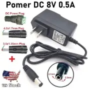 8V 0.5A AC Adapter DC Power Supply Charger Cord 5.5x2.1mm with 3 DC Plug Tips