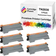 5-Pack Compatible Toner Cartridge for Brother TN-2030 TN2030 (2,600 Pages) for Brother DCP7055 HL2130 HL2132 HL2135W