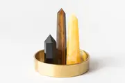 Leo Crystal Trio - Tiger's Eye, Orange Calcite + Onyx