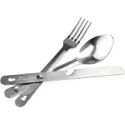ASR Outdoor 3pc Camping Utensil Set Military Ration Knife Fork Spoon Accessories