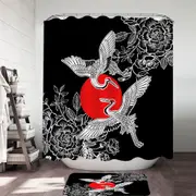 Artistic Flowers and Storks Shower Curtain